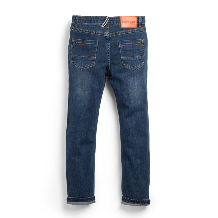 Smart Boys Fade Jeans, front and back pockets, metallic button, zipper front fastening, embroidered logo. 