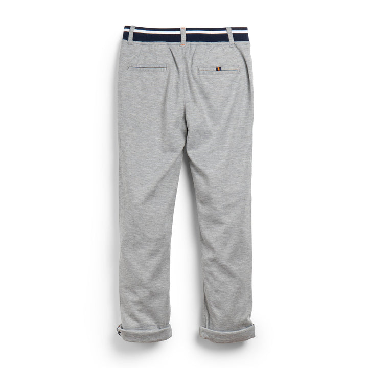 Melange Joggers, pockets included and embroidered logo Elasticated navy waistband, matching cords included.