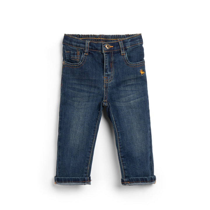 Smart Boys Fade Jeans, front and back pockets, metallic button, zipper front fastening, embroidered logo. 