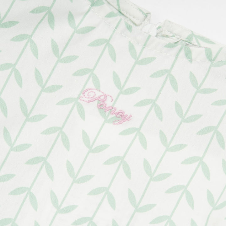 Light Green Dress, Long Sleeves and a zipper added at the back and embroidered logo.