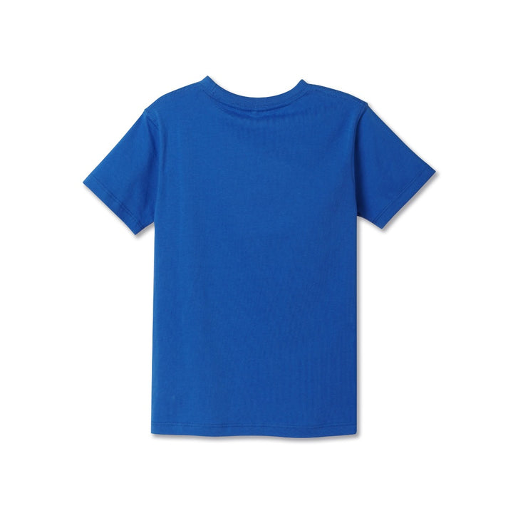 Blue short sleeve top, double button fastening, distinctive inner finish. 'Ive got the power' caption emboss printed.