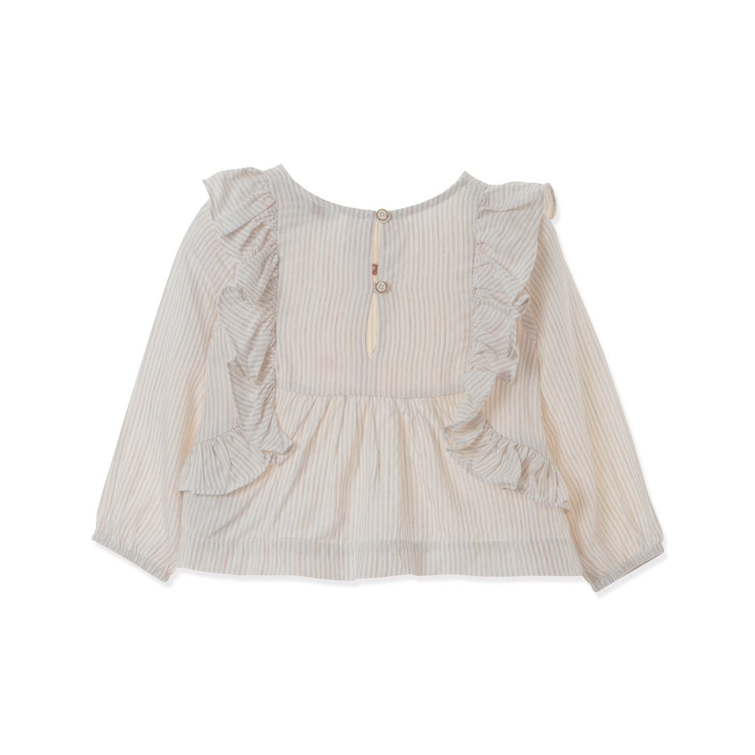 Cream Ruffle Blouse