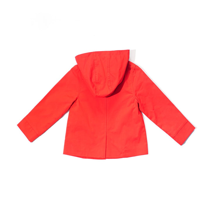 Orange Cotton Jacket, Lined by next-to-skin fabric , two Front pockets, front lining fastened by snap buttons, heart shaped logo embroidered at the front.